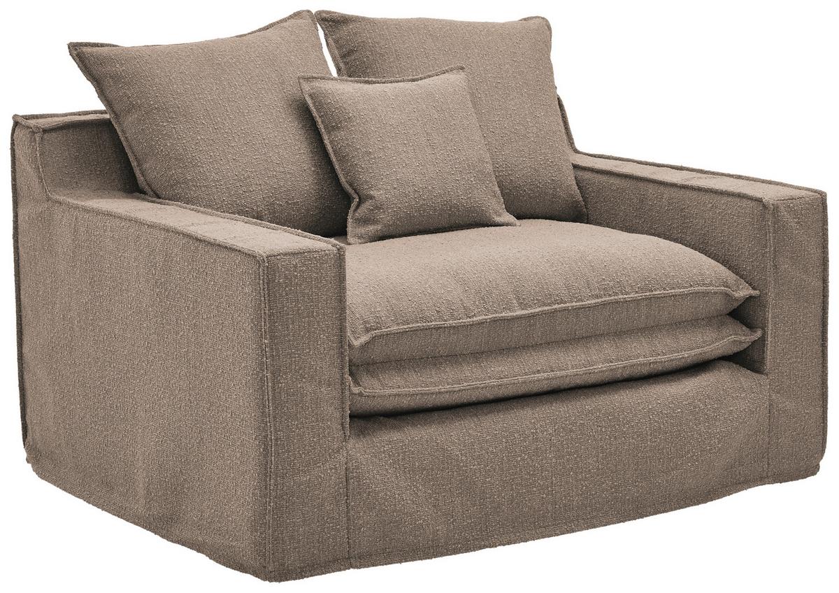 Sessel Aurora - Schwarz/Braun, Trend, Textil (129/92/105cm) - Livetastic