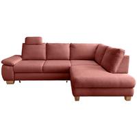 Eckschlafsofa Positano Koralle S: 261x206 Cm - Wildeiche/Koralle, MODERN, Textil (261/206cm) - Livetastic