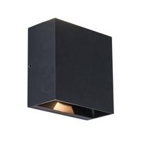 Außenwandleuchte Gemini Beams 10w Aluminium, Wandmontage - Schwarz, Basics, Metall (11/11/6cm)