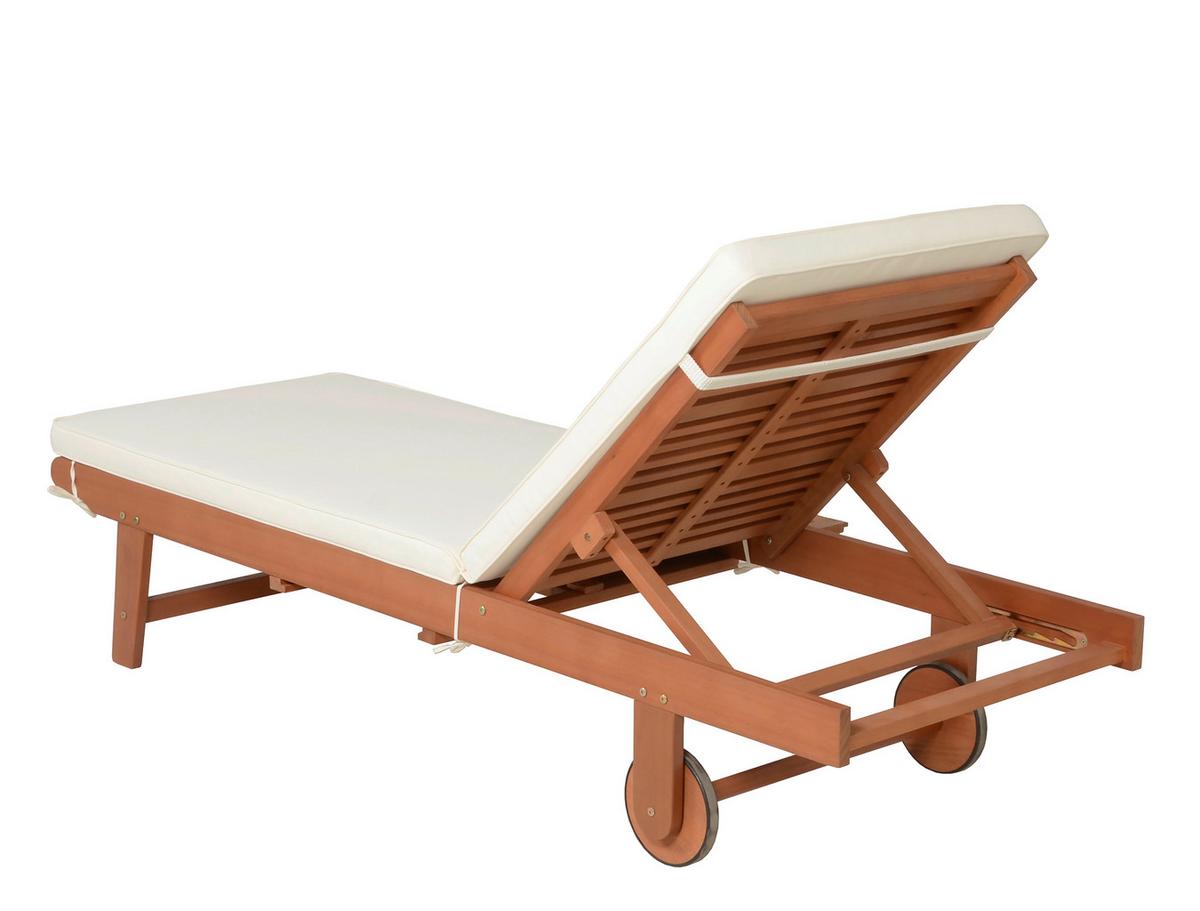 Sonnenliege San Diego - Beige/Braun, Basics, Holz/Textil (64/89/83cm) - Gardenson