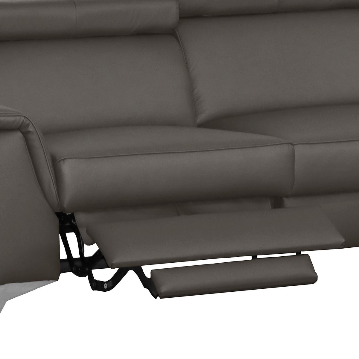 Ecksofa Lince Dunkelbraun S: 257x197 cm - Chromfarben/Dunkelbraun, Design, Leder/Textil (257/197cm) - Livetastic