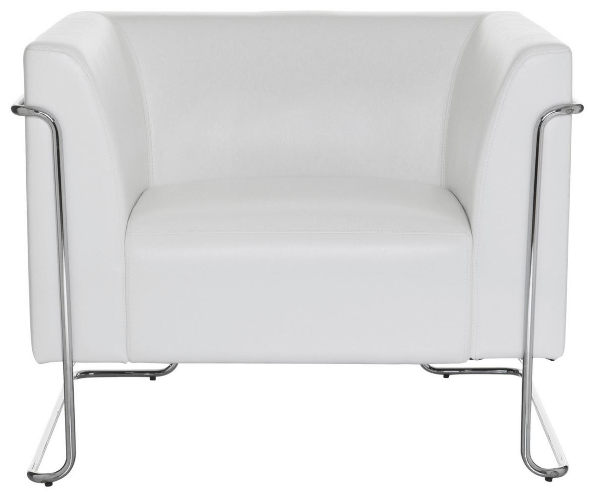 Designsessel Curacao Weiß - Chromfarben/Weiß, MODERN, Textil (88/74/74cm) - MID.YOU