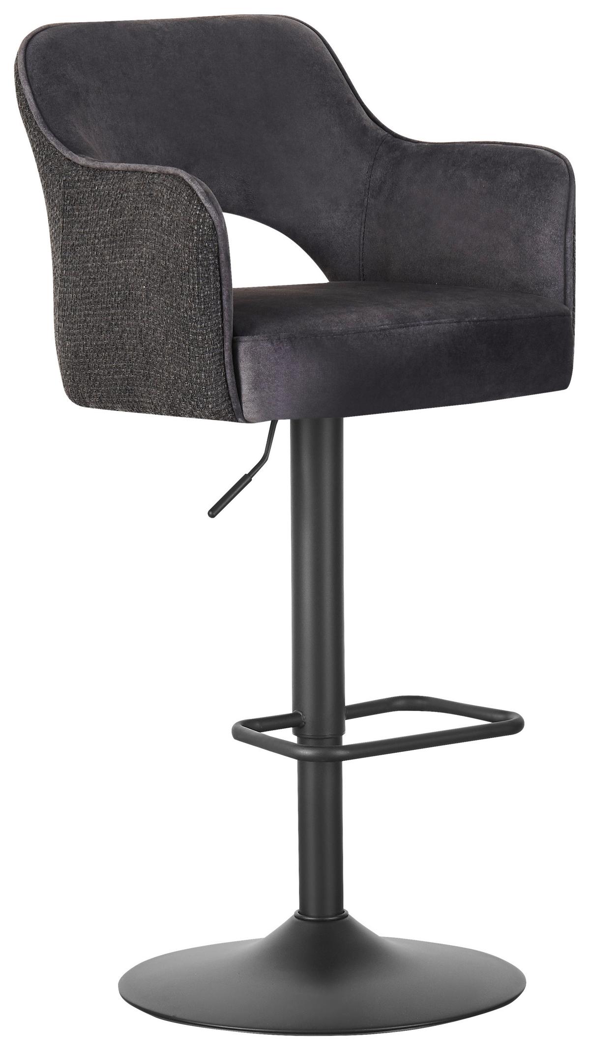 Barová stolička ARIA - čierna, Lifestyle, kov/textil (53/97-118/52cm) - Mömax