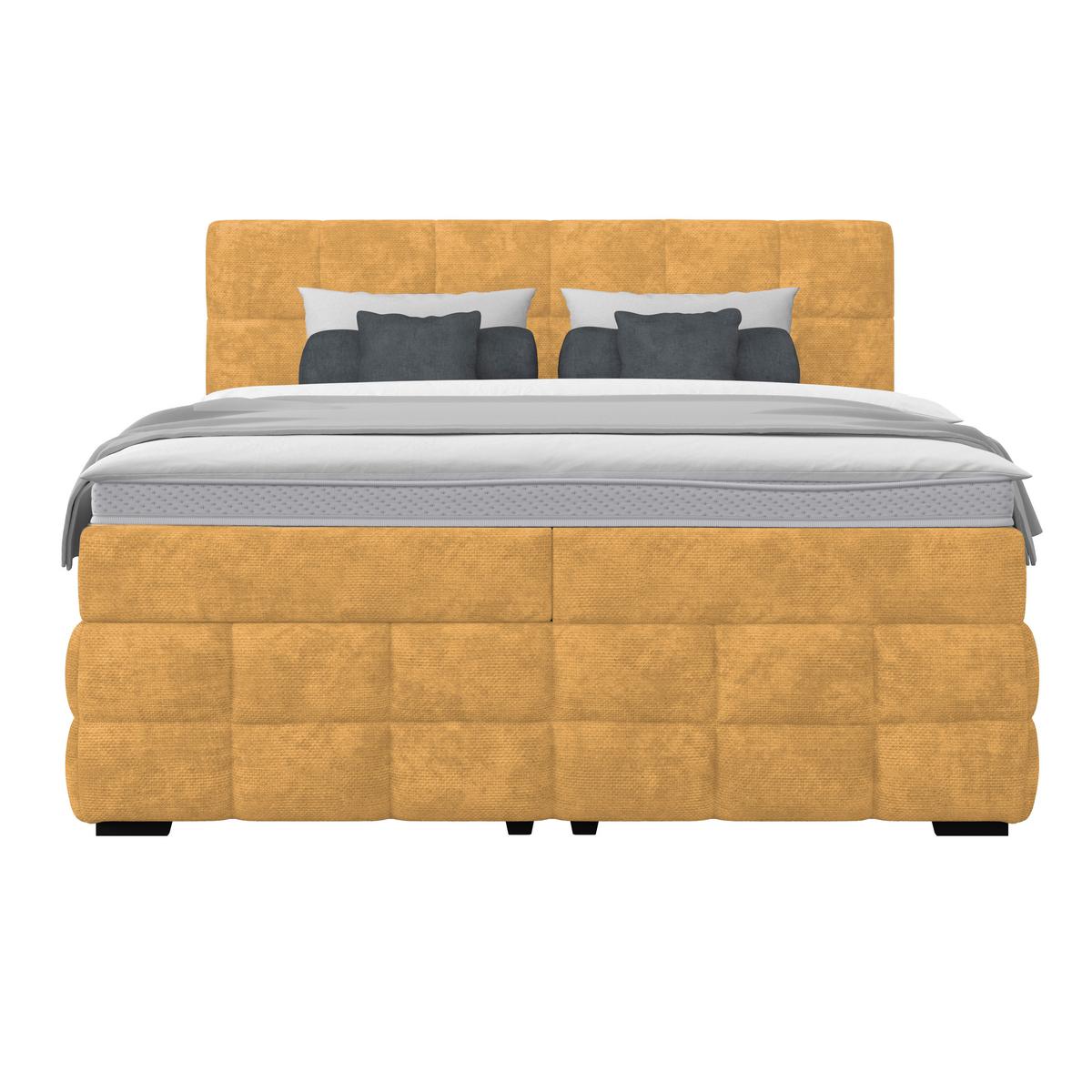 Čalúnená posteľ VEGA 180x200 cm, zlatá - čierna/zlatá, Trend, drevo/textil (180/200cm)