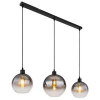 Hängeleuchte 58227-3hb - Schwarz, Design, Glas/Metall (95/25/120cm) - Globo