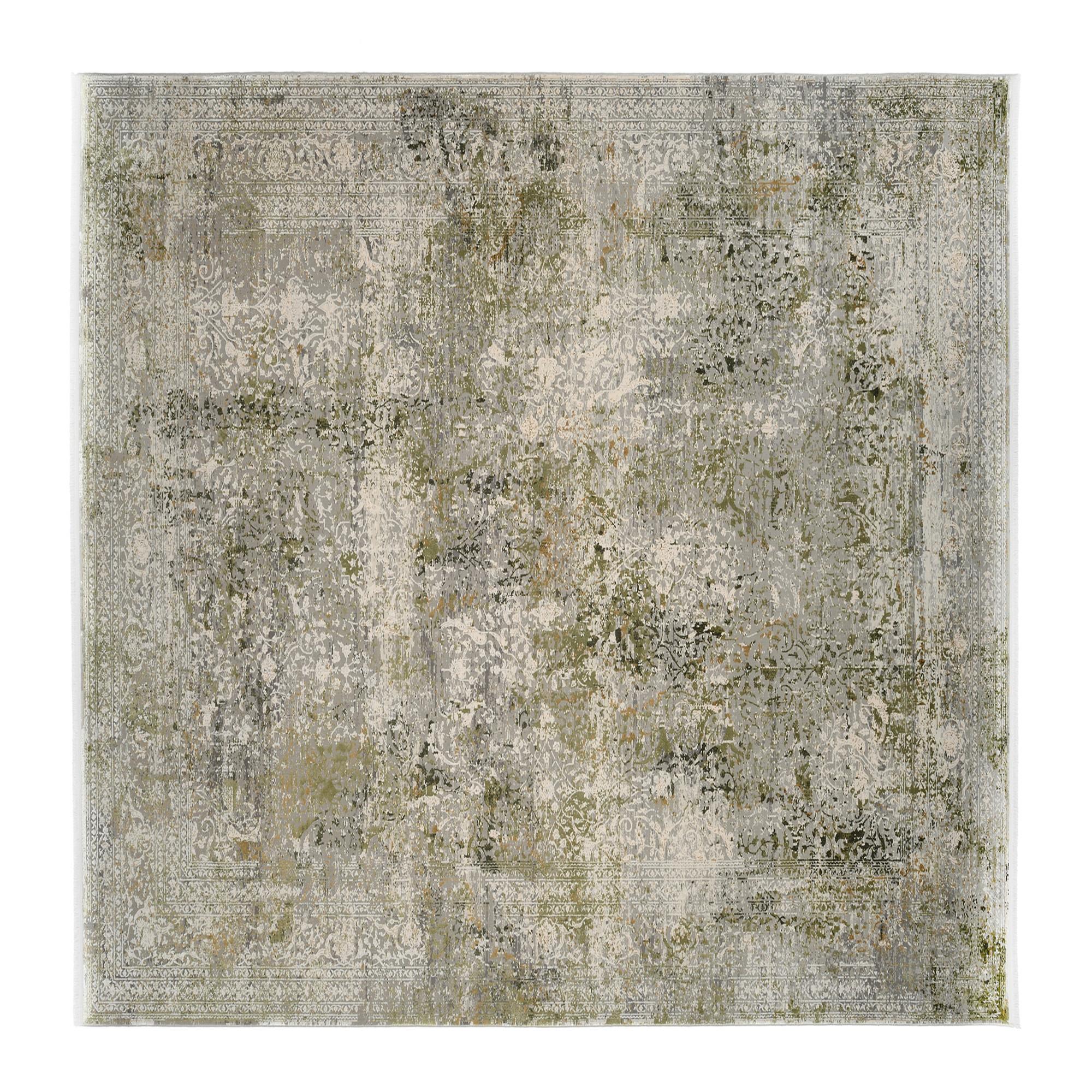 Webteppich Avignon Grau/Grün 200x200 cm - Grau/Grün, Design, Textil (200/200cm) - Dieter Knoll