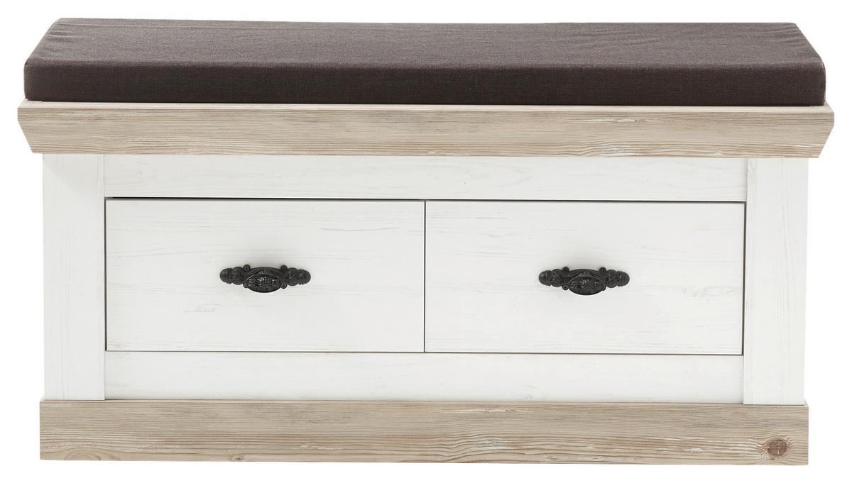 Garderobenbank Florenz Pinienfarbe/Hellbraun 107cm - Hellbraun/Braun, Design, Holzwerkstoff/Textil (107/55/45cm) - MID.YOU