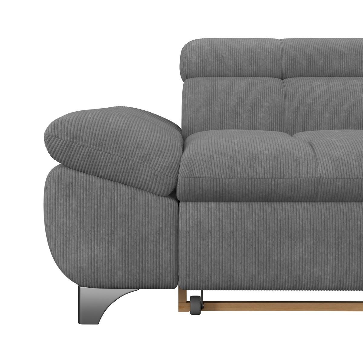 Ecksofa Gemini Anthrazit, B: 312cm - Chromfarben/Anthrazit, KONVENTIONELL, Textil (312/234cm)