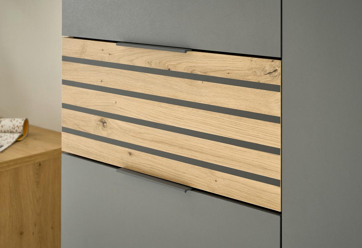 Schuhschrank Milan Grau/eiche Dekor B: 85 Cm - Schwarz/Eiche Artisan, Natur, Holzwerkstoff (85/105/38cm) - MID.YOU