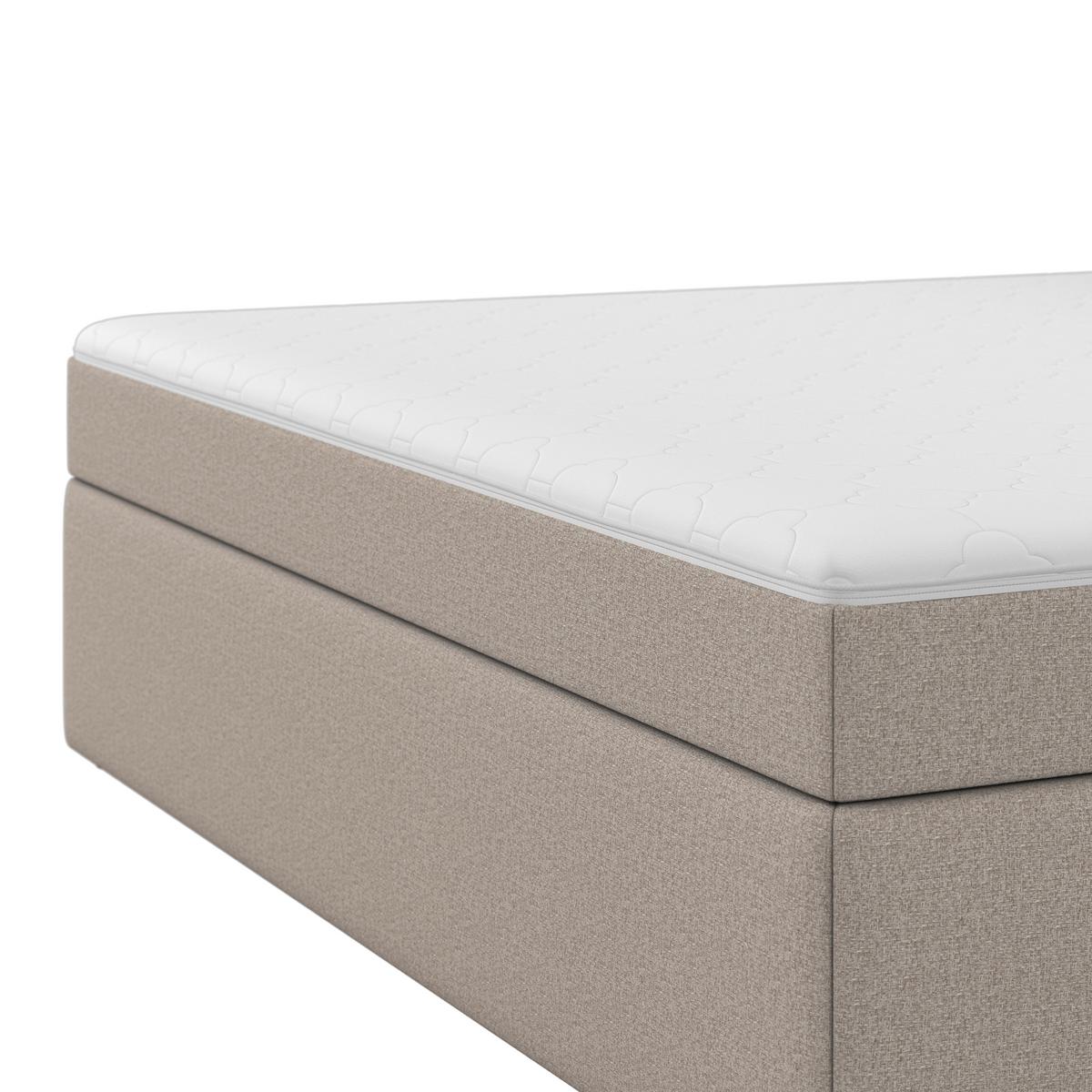 Boxspringová posteľ MARCO 180x200, sivohnedá - čierna/taupe, Modern, drevo/textil (180/200cm) - Bessagi Home