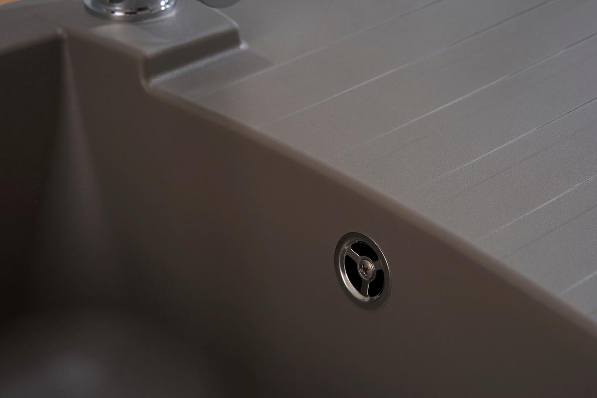 Spüle Respekta Boston Stein Bxt: 86x50 cm - Grau, Trend, Glas/Kunststoff (86/20/50cm) - Respekta