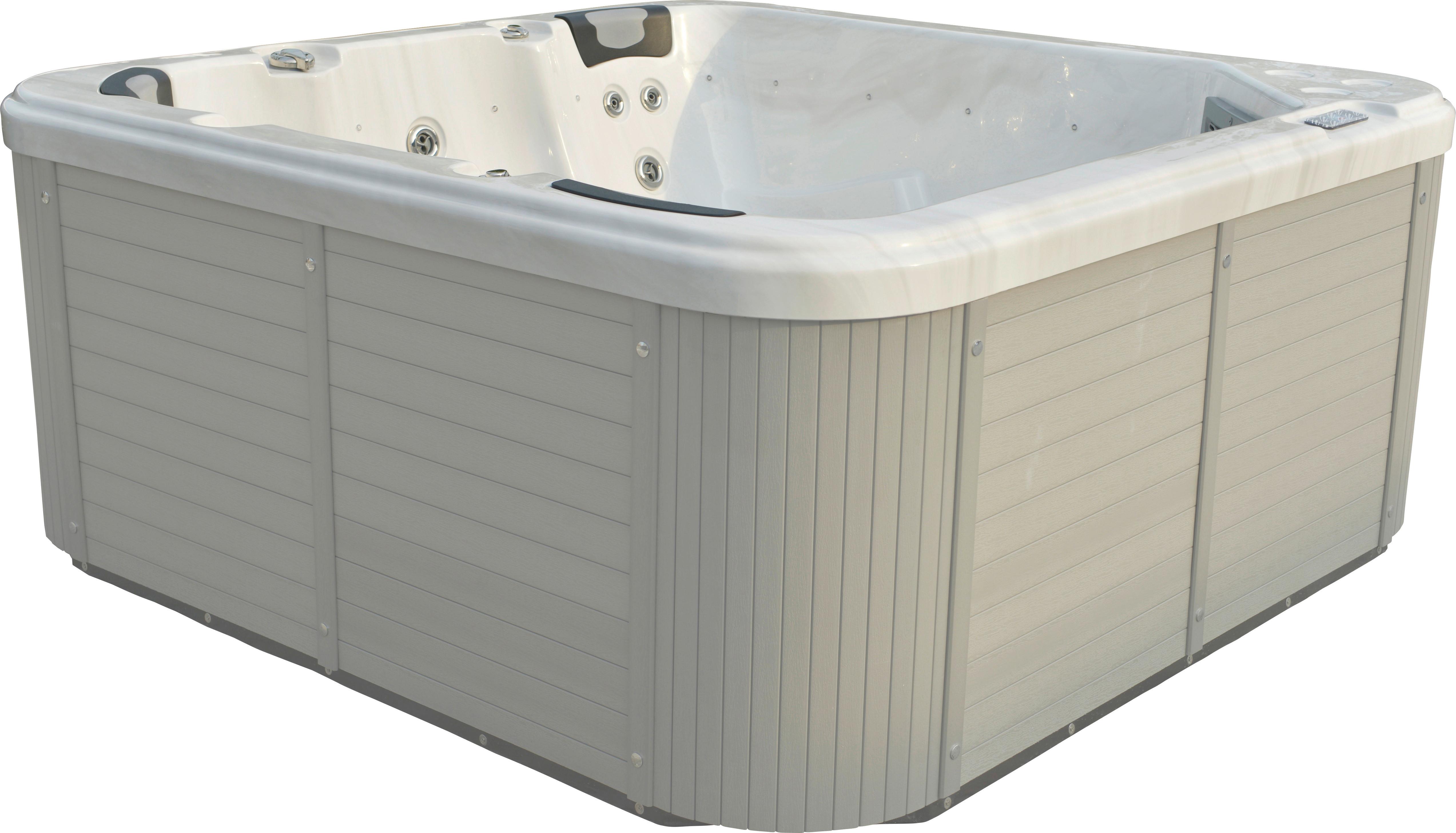 Whirlpool Acryl Capri 216x92x216 Cm - Weiß/Grau, Design, Holz/Kunststoff (216/92/216cm)