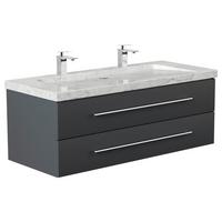WASCHTISCHKOMBI Yamo, Graphitfarben B: 130cm - Graphitfarben, Basics, Holzwerkstoff/Stein (130cm) - MID.YOU