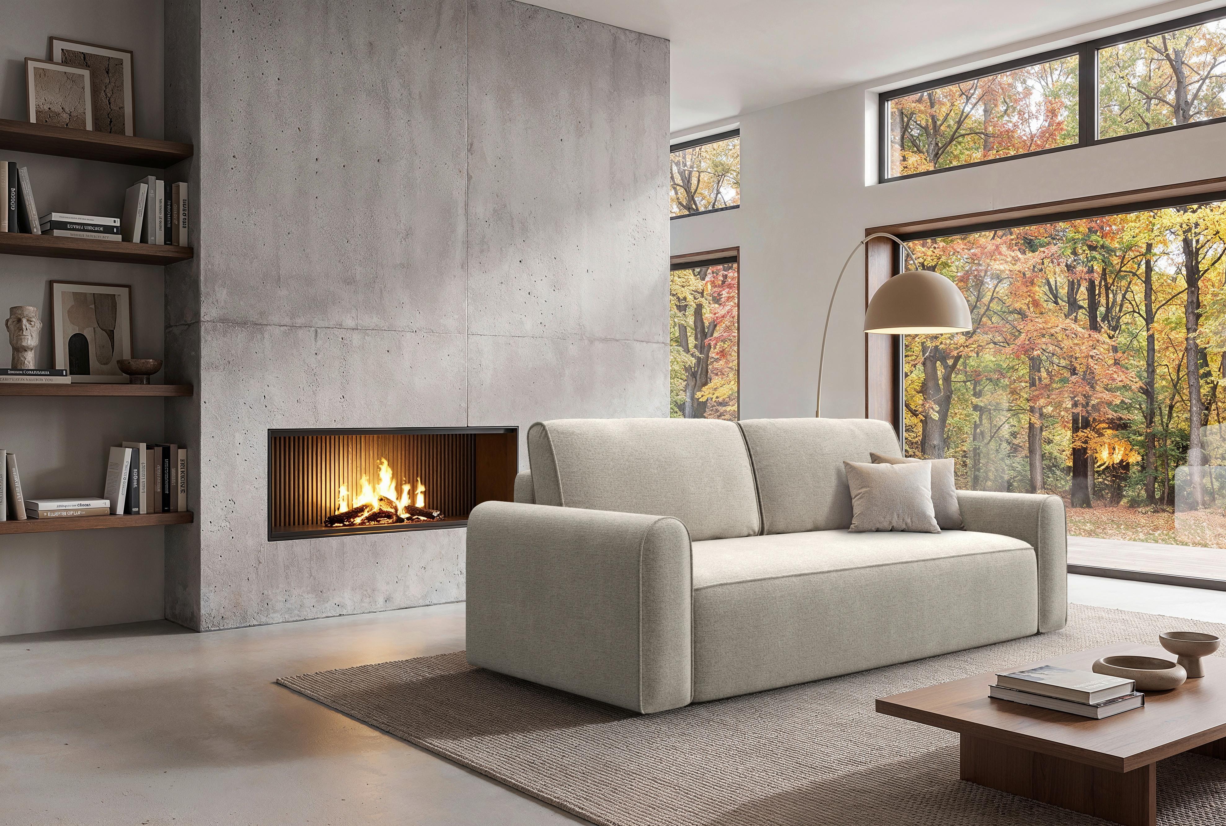 Schlafsofa Piemonte Grau B: 240cm - Schwarz/Grau, MODERN, Holz/Holzwerkstoff (240/92/103cm) - Livetastic