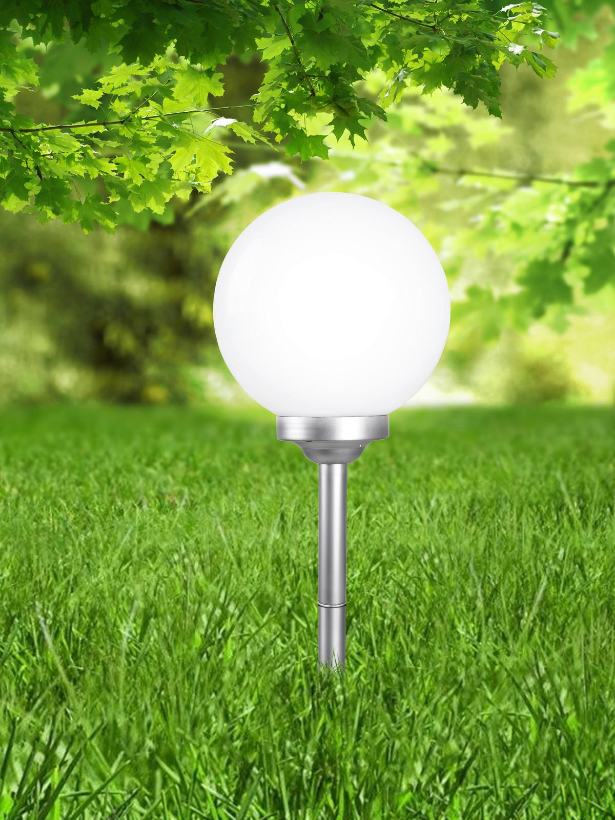 Solarleuchte 3378 - Silberfarben/Weiß, Basics, Kunststoff (30/70cm) - Globo