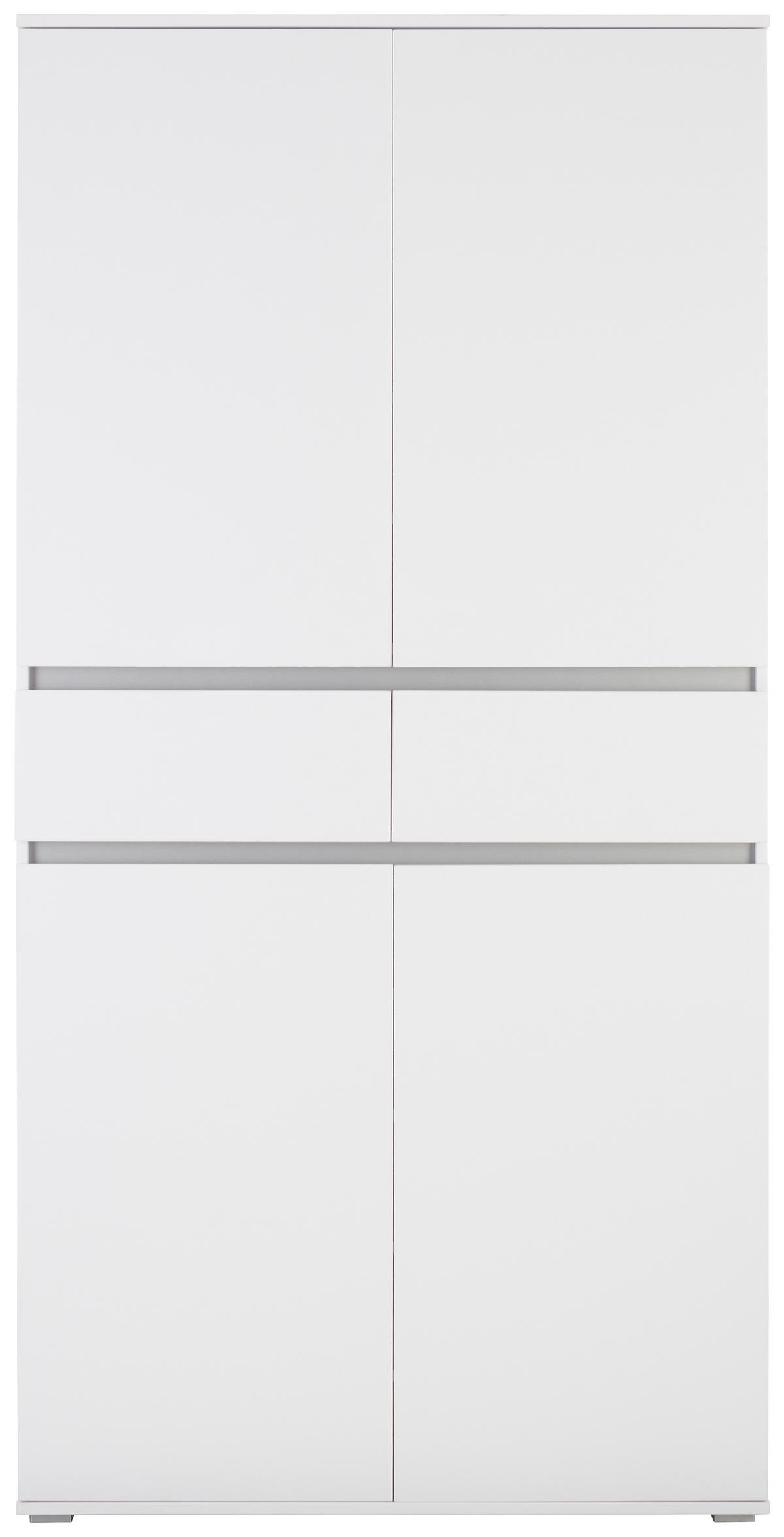 Viacúčelová skriňa BIANCO - biela, Modern, kompozitné drevo (100/200/37cm) - Mömax