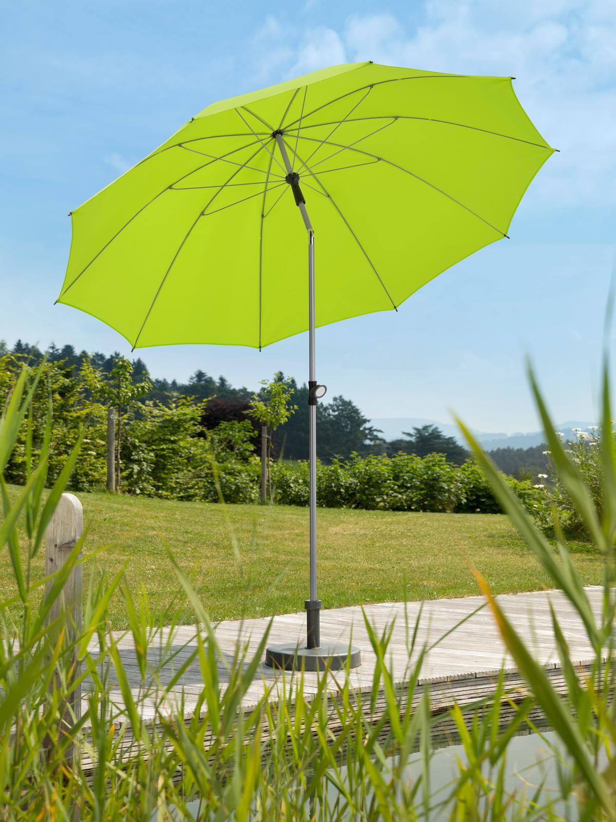 Sonnenschirm Locarno BxHxT: 220x231x220 cm Hellgrün - Silberfarben/Hellgrün, Basics, Textil/Metall (220/231/220cm) - Schneider