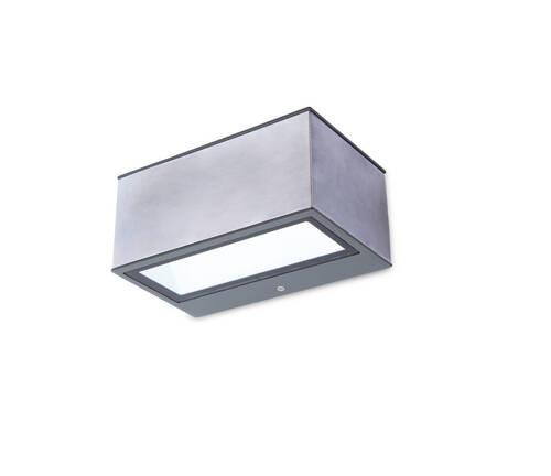 Außenleuchte Gemini 10,5 W Aluminiumguss Wandmontage - Edelstahlfarben, Basics, Metall (6,5/14/8,9cm)