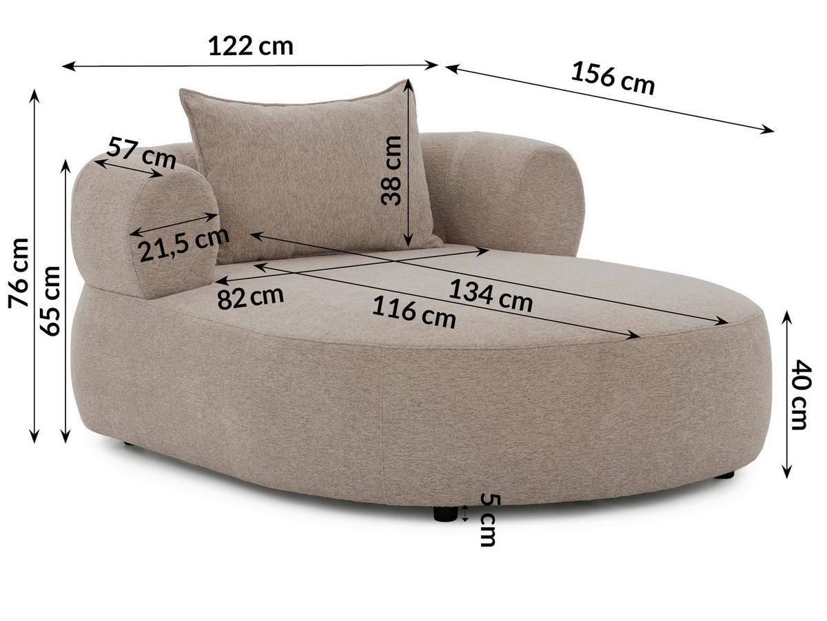 Xxl-sessel Ferro Hellbraun B: 122 Cm - Hellbraun/Schwarz, Design, Textil (122/76/156cm) - Livetastic