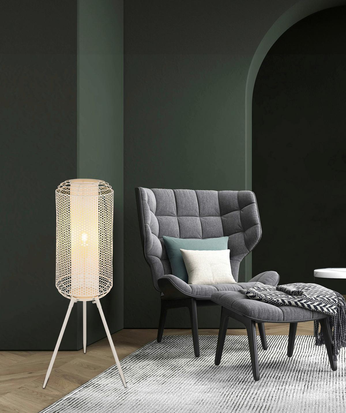 Stehleuchte Exkl. 1xe27, 40w - Creme, Design, Metall (30/110cm) - Globo