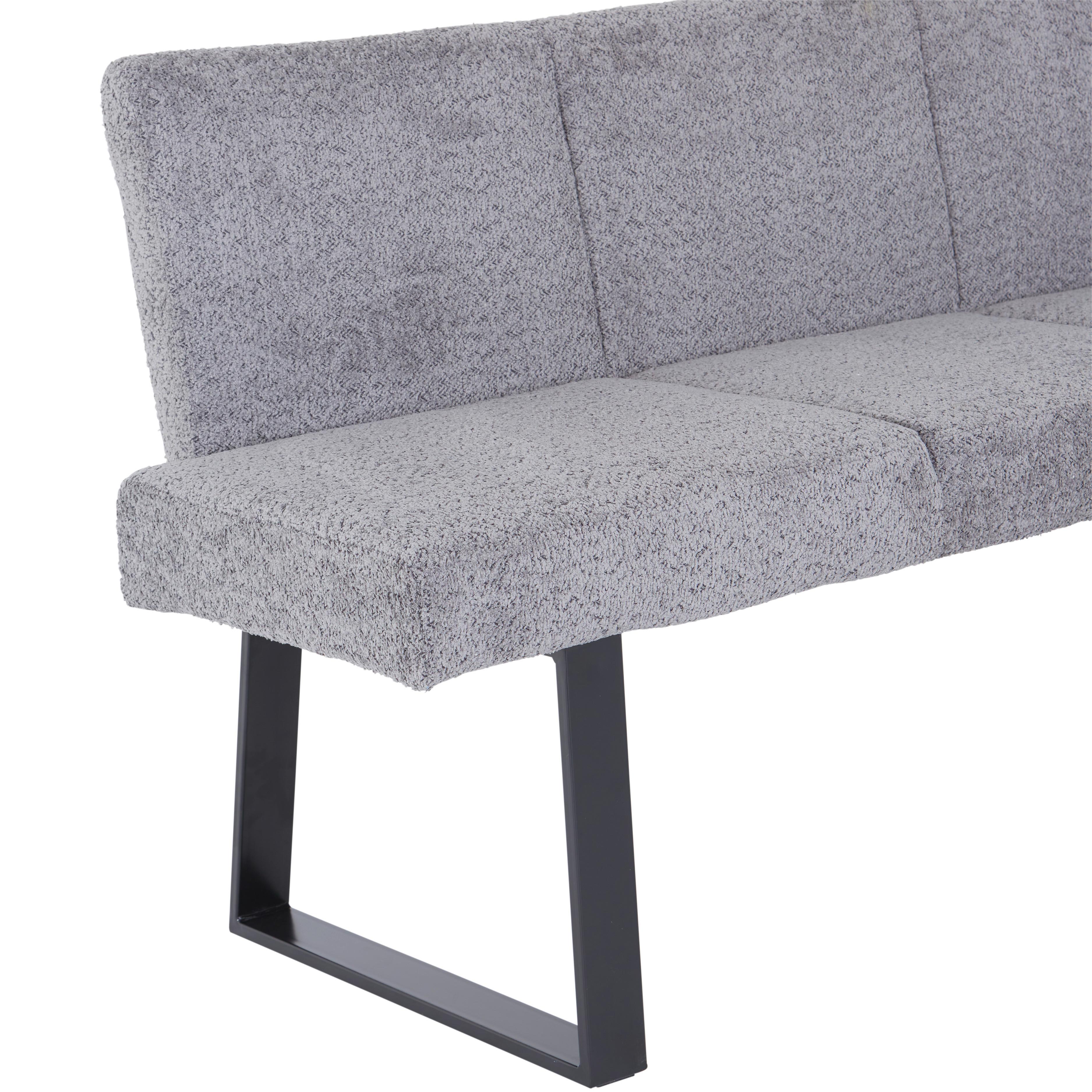 Eckbank Grau Polyester/eisen Terri Ca. 150x190 Cm - Schwarz/Grau, MODERN, Textil/Metall (150/190cm) - MID.YOU