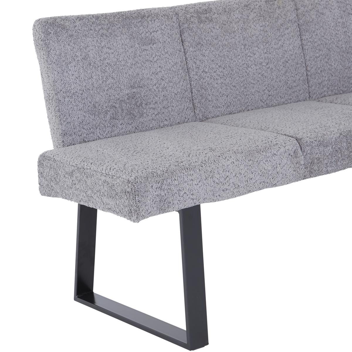Eckbank Grau Polyester/eisen Tampa Ca. 150x190 Cm - Schwarz/Grau, MODERN, Textil/Metall (150/190cm) - MID.YOU