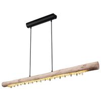 Hängeleuchte Felicitas H: 150 cm 1-Flammig - Klar/Schwarz, Basics, Holz/Kunststoff (120/7/150cm) - Globo