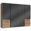 Schwebetürenschrank Mit Laden B:300cm Level Grau/eiche Dekor - Eichefarben/Grau, MODERN, Holzwerkstoff (300/216/65cm) - MID.YOU