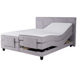 Boxspringbett mit Topper 180x200cm Hampton H2/H3 - Wengefarben/Grau, KONVENTIONELL, Textil (180/200cm) - Luca Bessoni