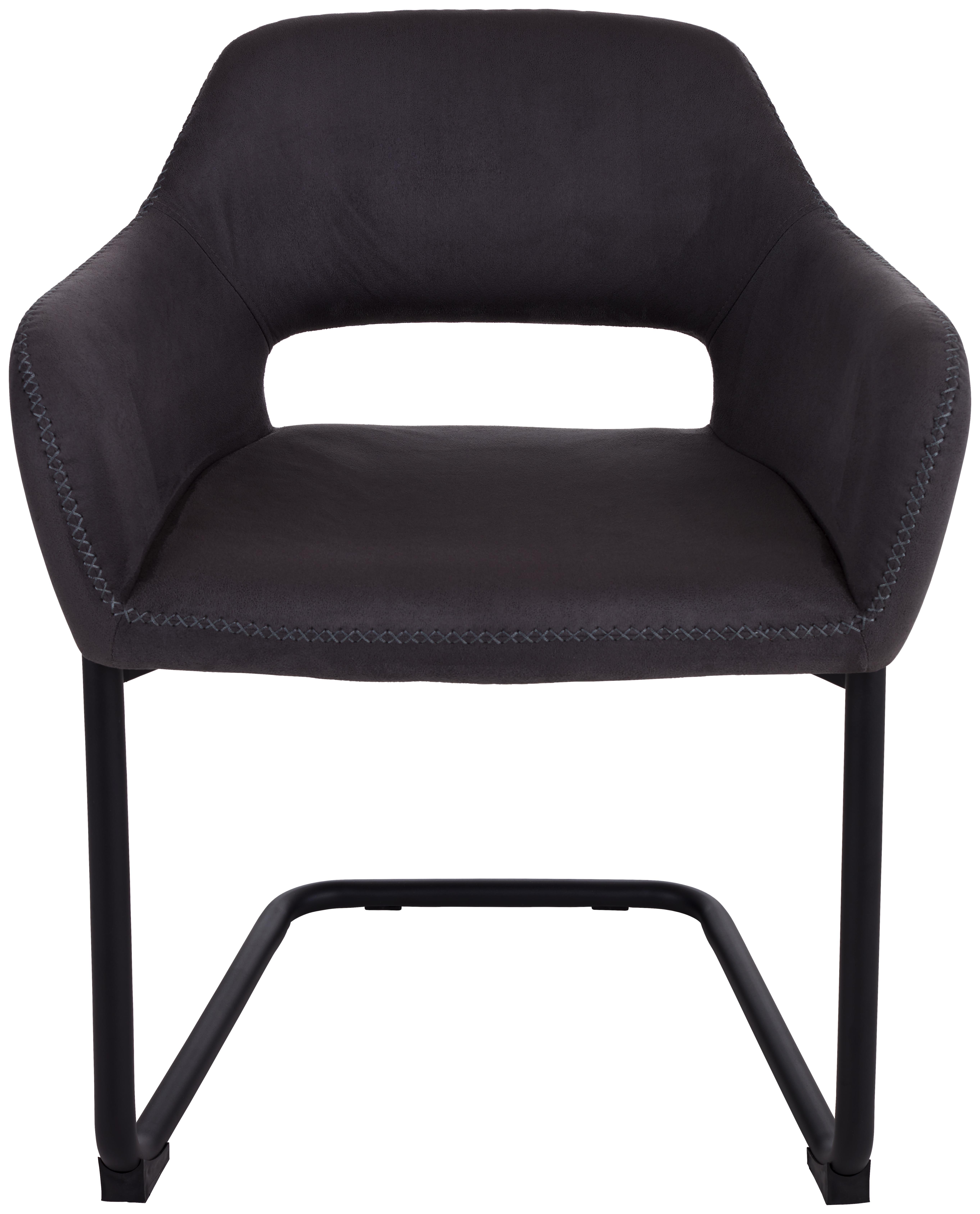 Schwingstuhl Sandy - Schwarz/Grau, MODERN, Textil/Metall (58/80/59cm) - Luca Bessoni