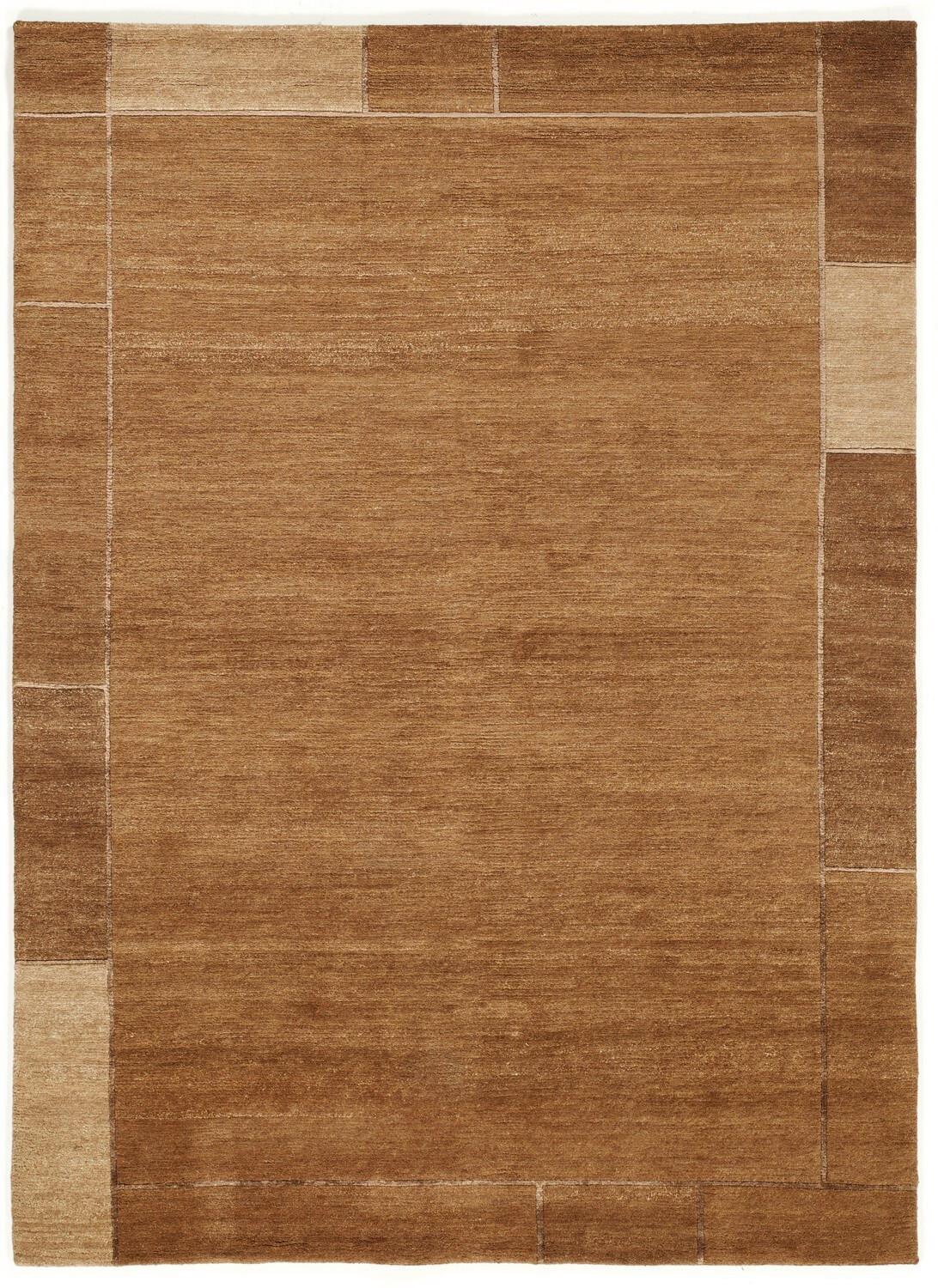 Wollteppich Luwasa - Braun, Basics, Textil (90/160cm) - Cazaris