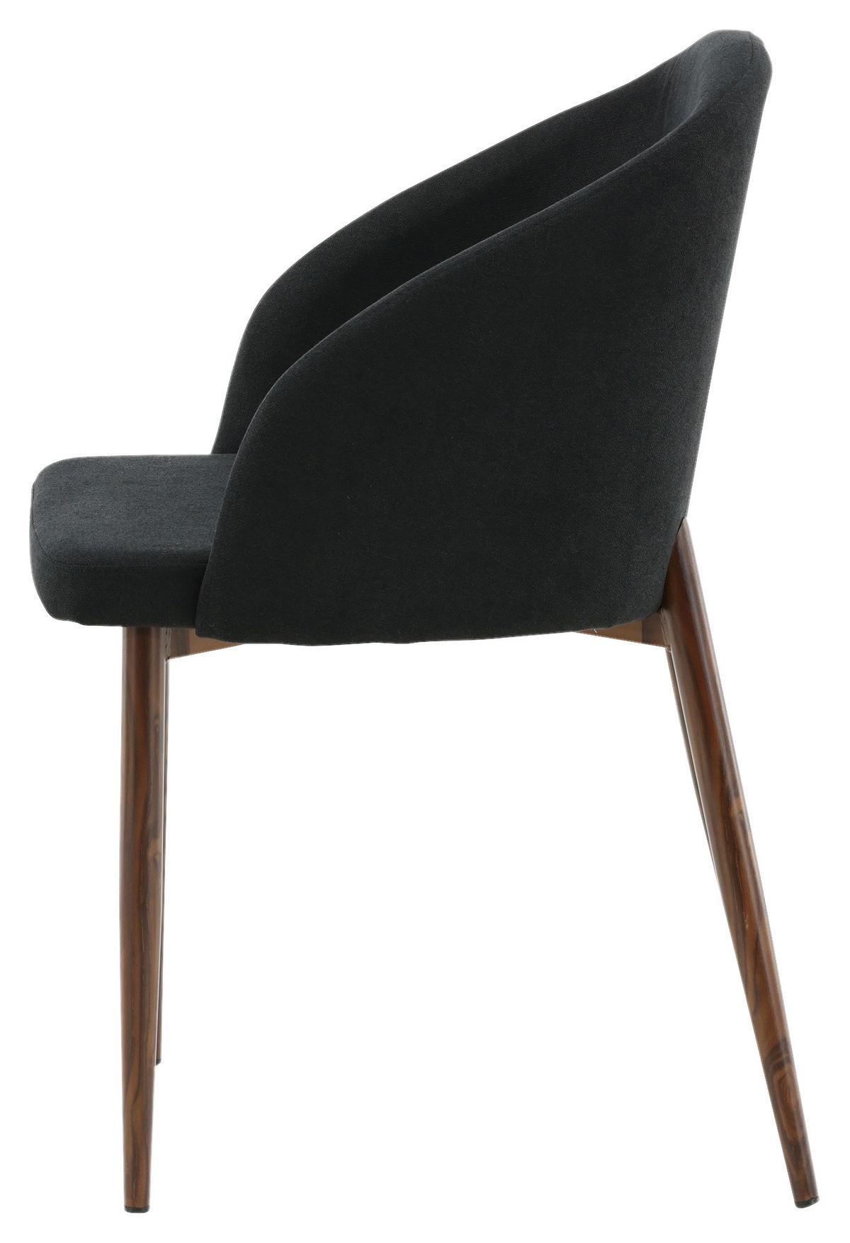 Stuhl-set Arch - Walnussfarben/Schwarz, Design, Holz/Textil (48,5/83/55cm) - Livetastic