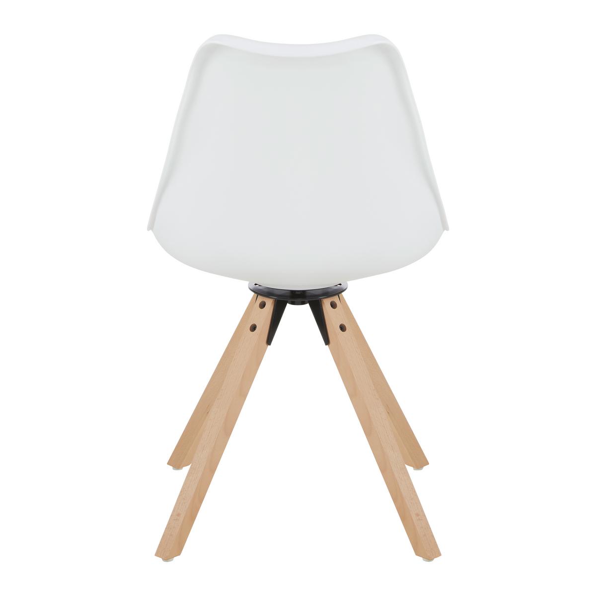 Otočná židle RICKY 2 - bílá/barvy buku, Moderní, dřevo/textil (56/85/49cm) - Bessagi Home