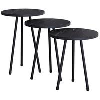 Beistelltischset Mirola Schwarz D: 35 Cm - Schwarz, Design, Holzwerkstoff (35/51.8/35cm) - MID.YOU
