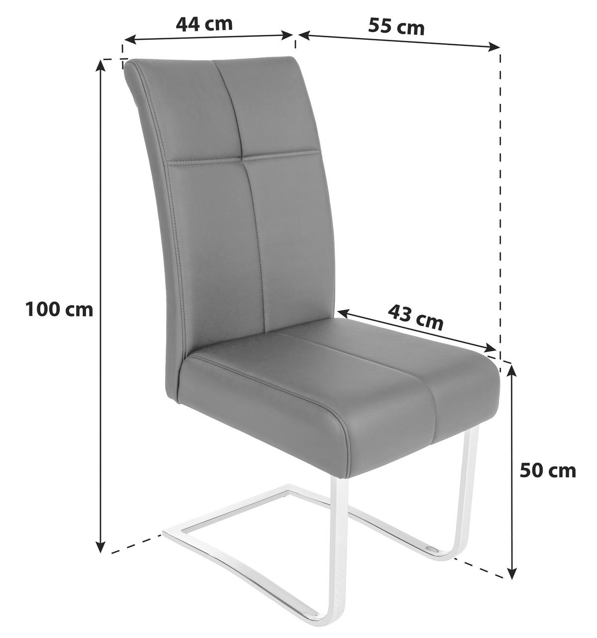 Schwingstuhl Rab Lederlook Schwarz Gepolstert - Schwarz, MODERN, Leder/Metall (44/100/50cm) - Ondega
