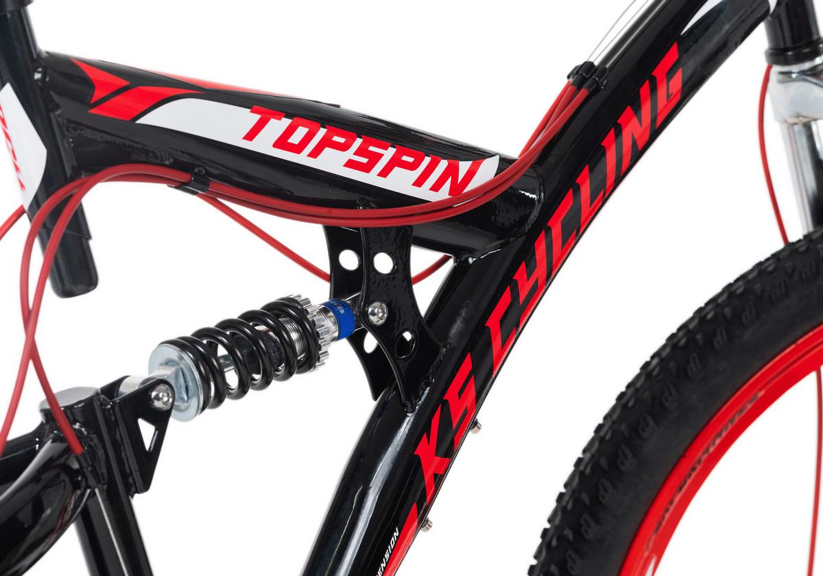 Mountainbike Fully 26 Zoll Topspin 21 Gänge - Schwarz, Basics, Metall (180/70/100cm) - KS Cycling