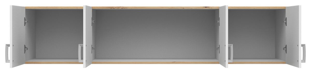 Nadstavec BRANDO 181cm dekor dub Artisan/biela matná - dub artisan/strieborná, Konventionell, kompozitné drevo/plast (181/39/54cm)