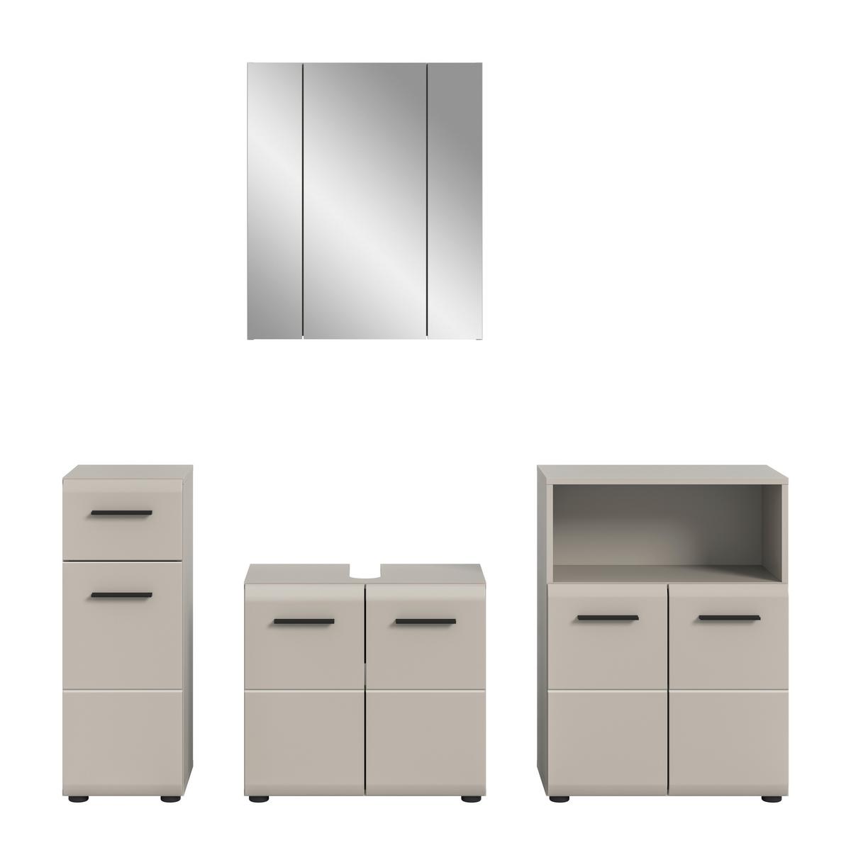 Badezimmer Ice Kaschmir B: 150cm - Kaschmir/Schwarz, Trend, Glas/Holzwerkstoff (150cm) - MID.YOU