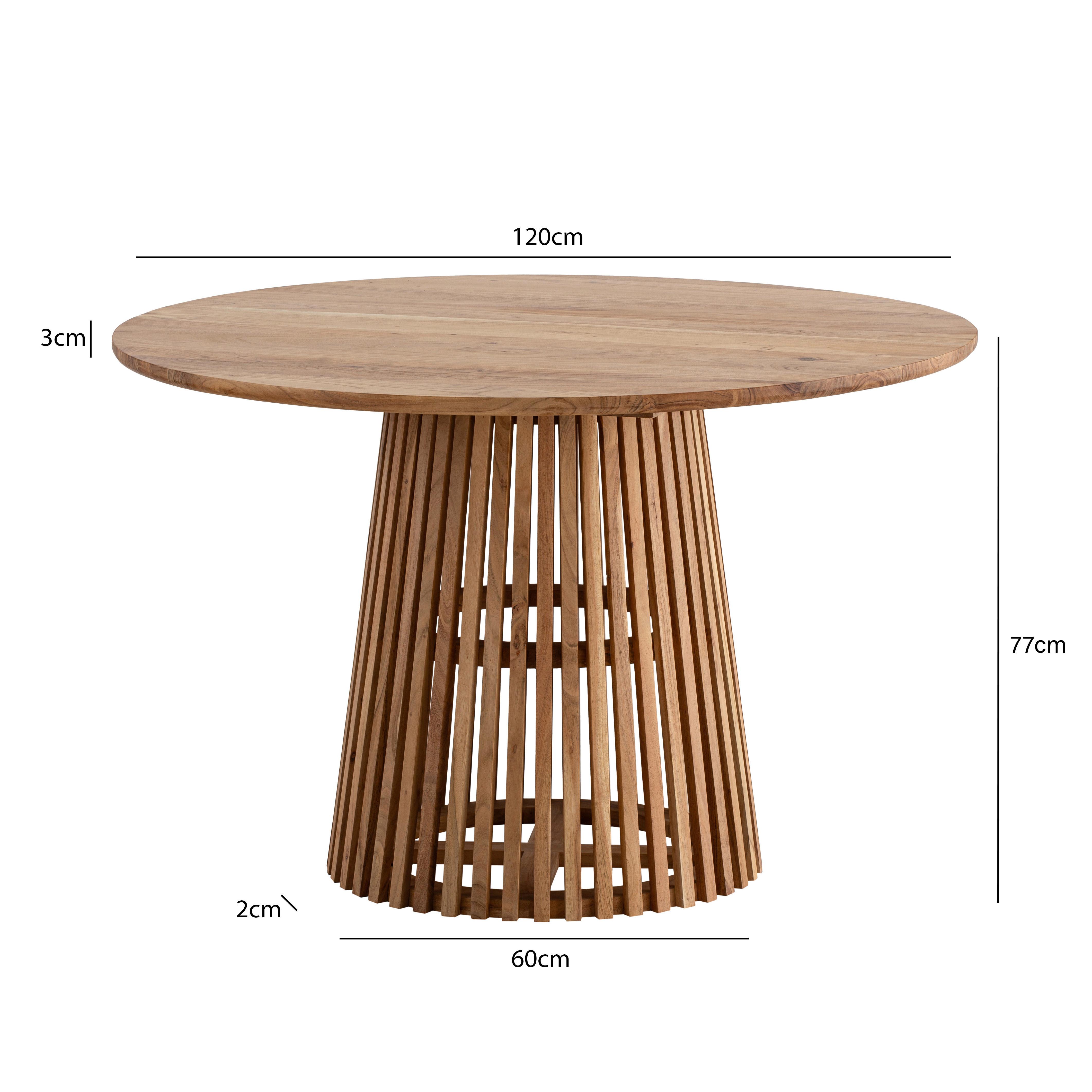 Jídelní stůl p. 120 - barvy akácie, Design, dřevo (120/120/77cm) - Livetastic
