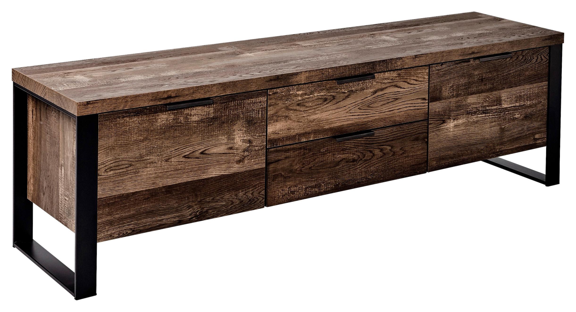 TV-Element Loop TV 150 B: 152,4 cm Vintage Eiche - Eichefarben/Schwarz, Design, Holzwerkstoff/Metall (152,4/45/39,5cm)