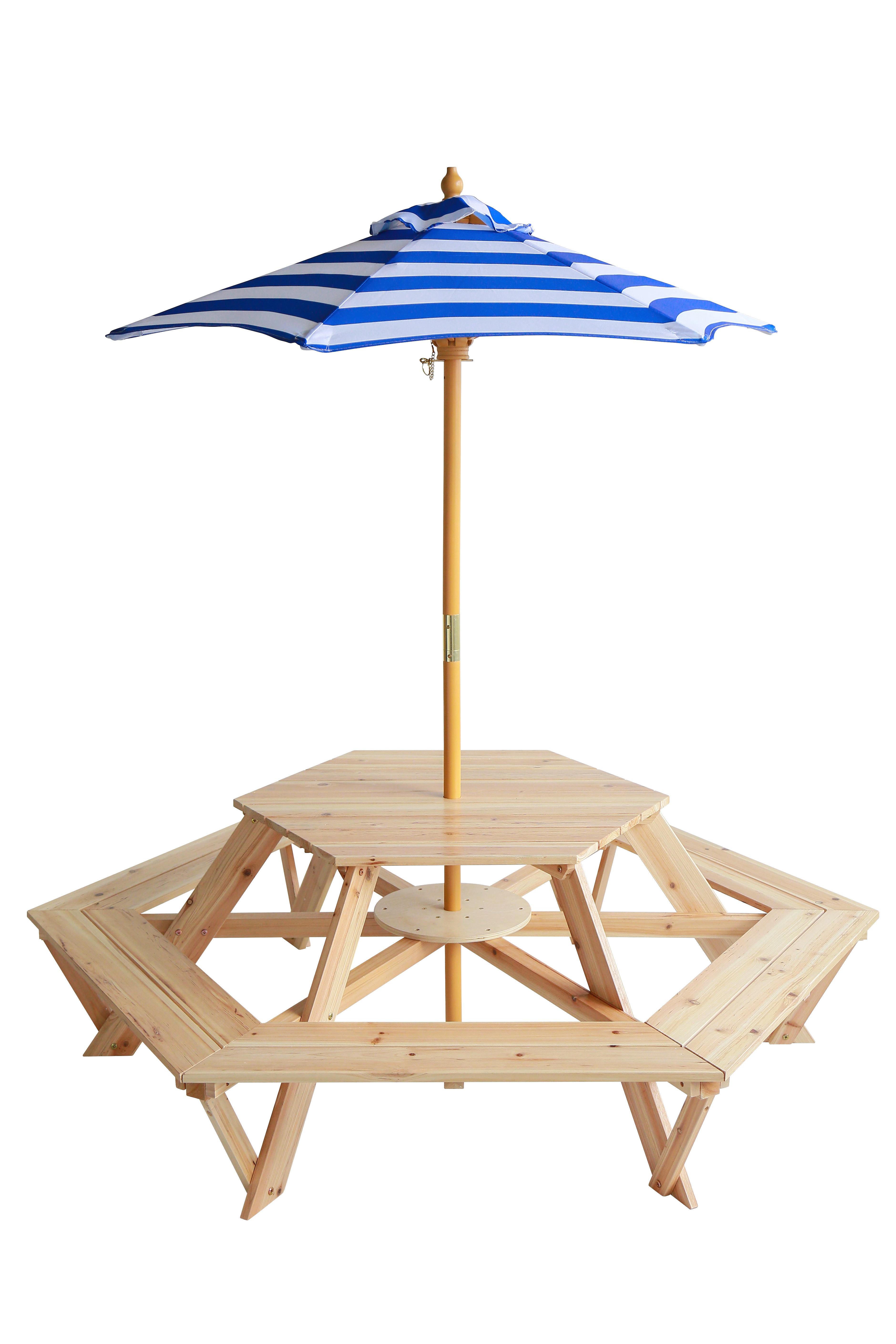 Kinder-Gartenset Nils - Blau/Naturfarben, MODERN, Holz/Textil - James Wood