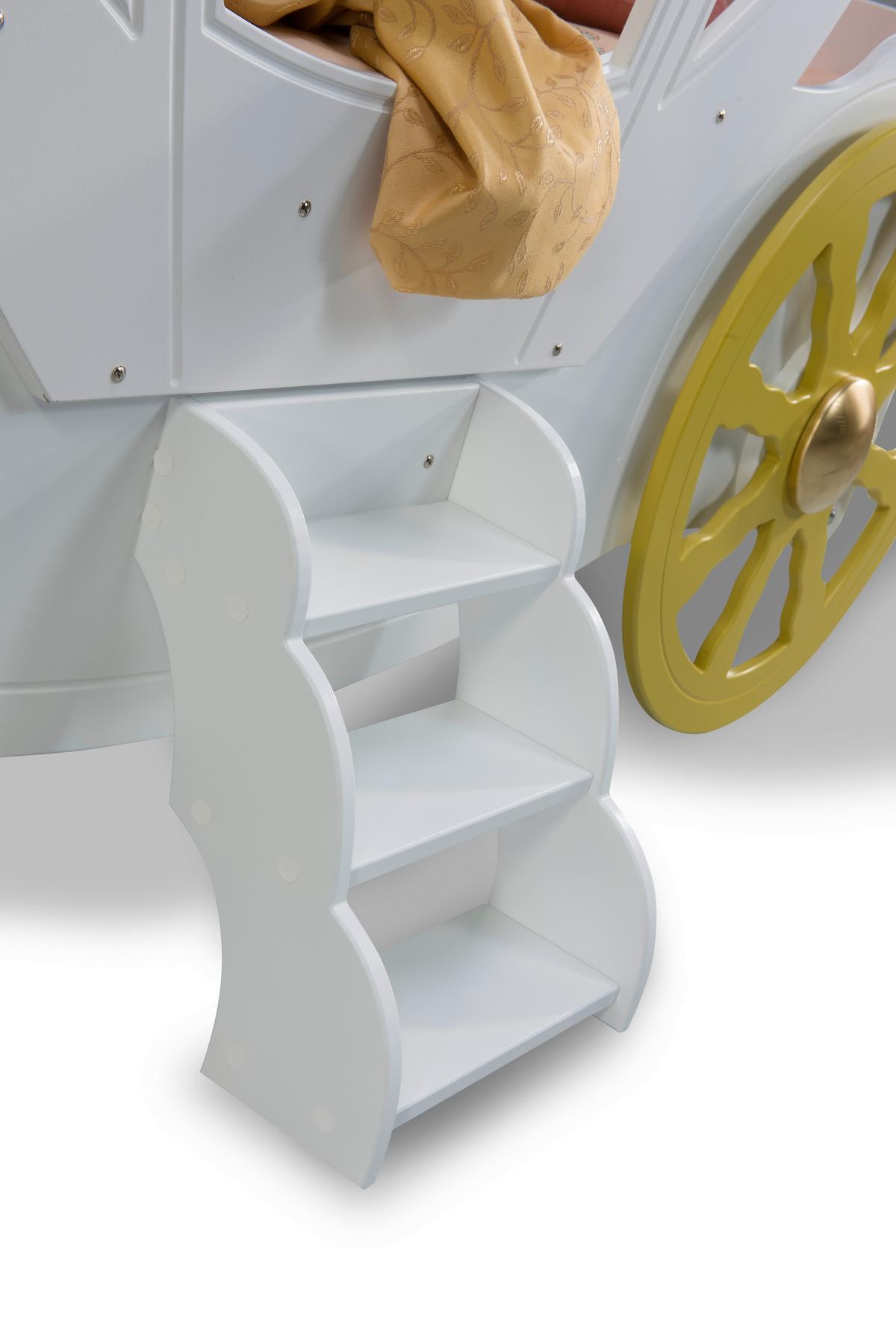 Kinderbett Prinzessin Kutsche Weiß - Weiß, LIFESTYLE, Holz/Holzwerkstoff (90/180cm) - Livetastic