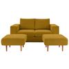 Viersitzer-Sofa Looks V-2 - Eichefarben/Gelb, Design, Textil (252/96/107cm) - LOOKS by W.Joop