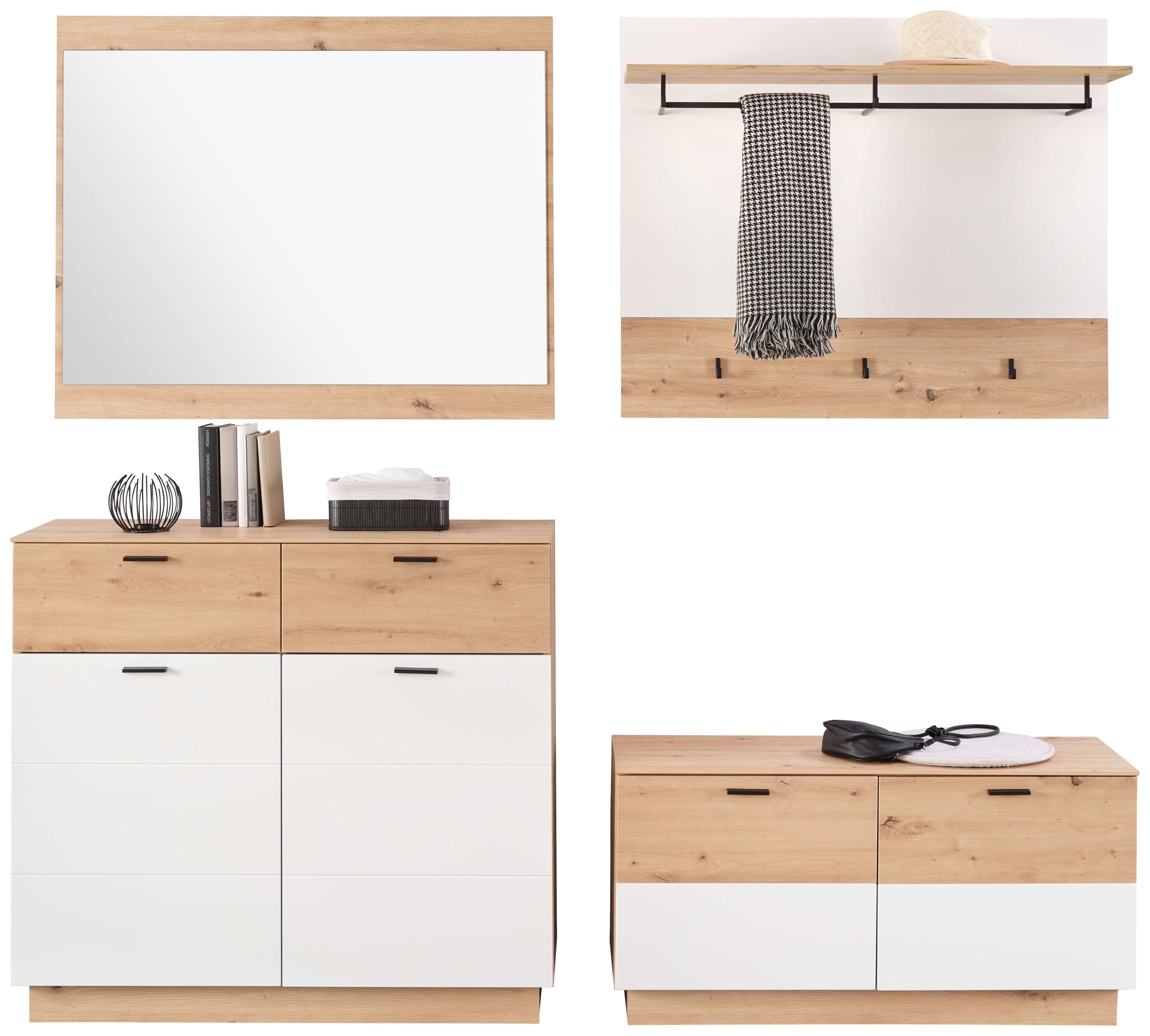 Garderobe Tonale 3, B: 213 cm Artisan Eiche Dekor/Alpinweiss - Weiß/Eiche Artisan, KONVENTIONELL, Holzwerkstoff (213/207,4/40cm)