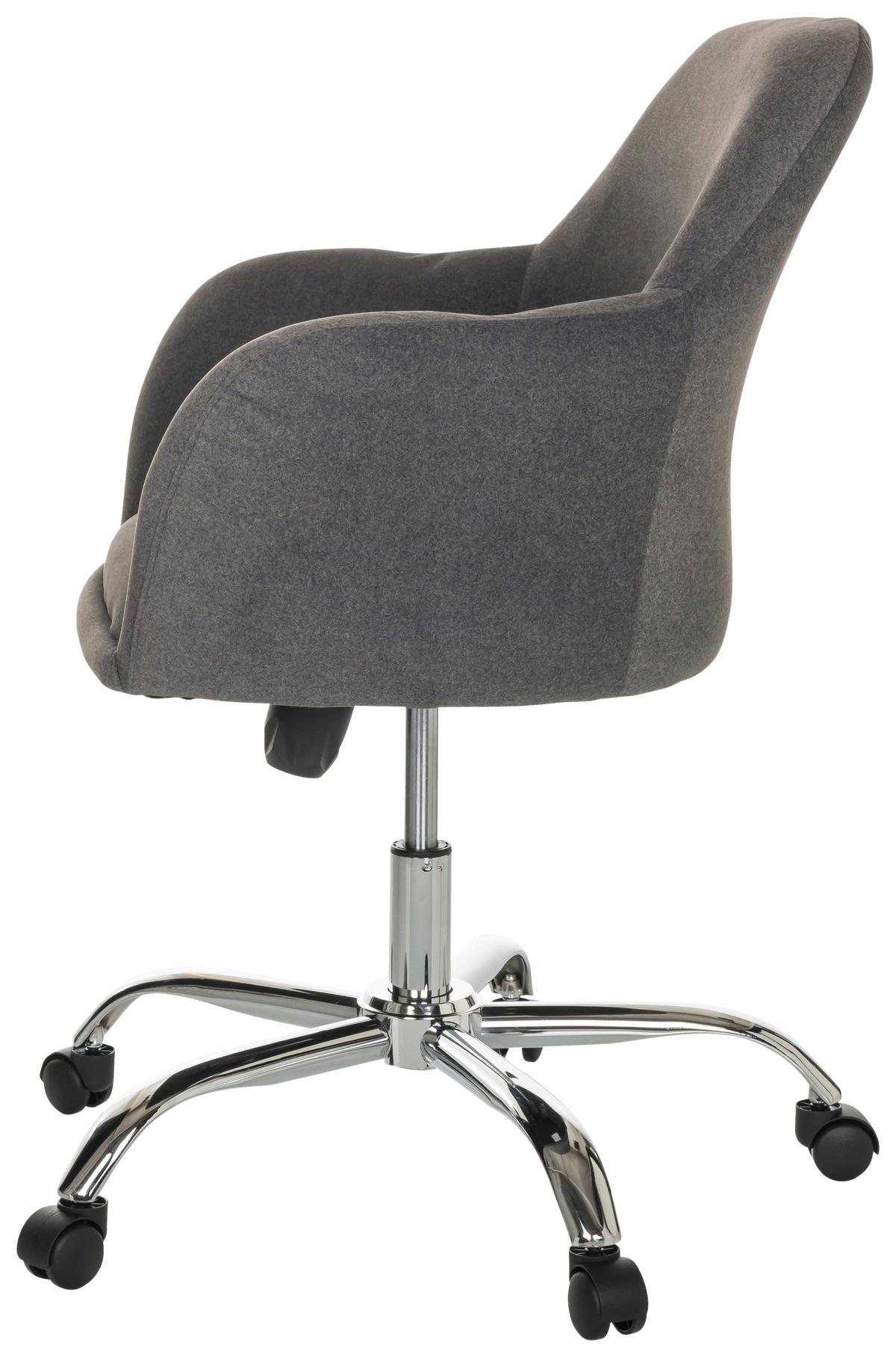 Drehstuhl Solao 300 - Dunkelgrau/Silberfarben, Basics, Kunststoff/Textil (68/85-94/68cm) - MID.YOU