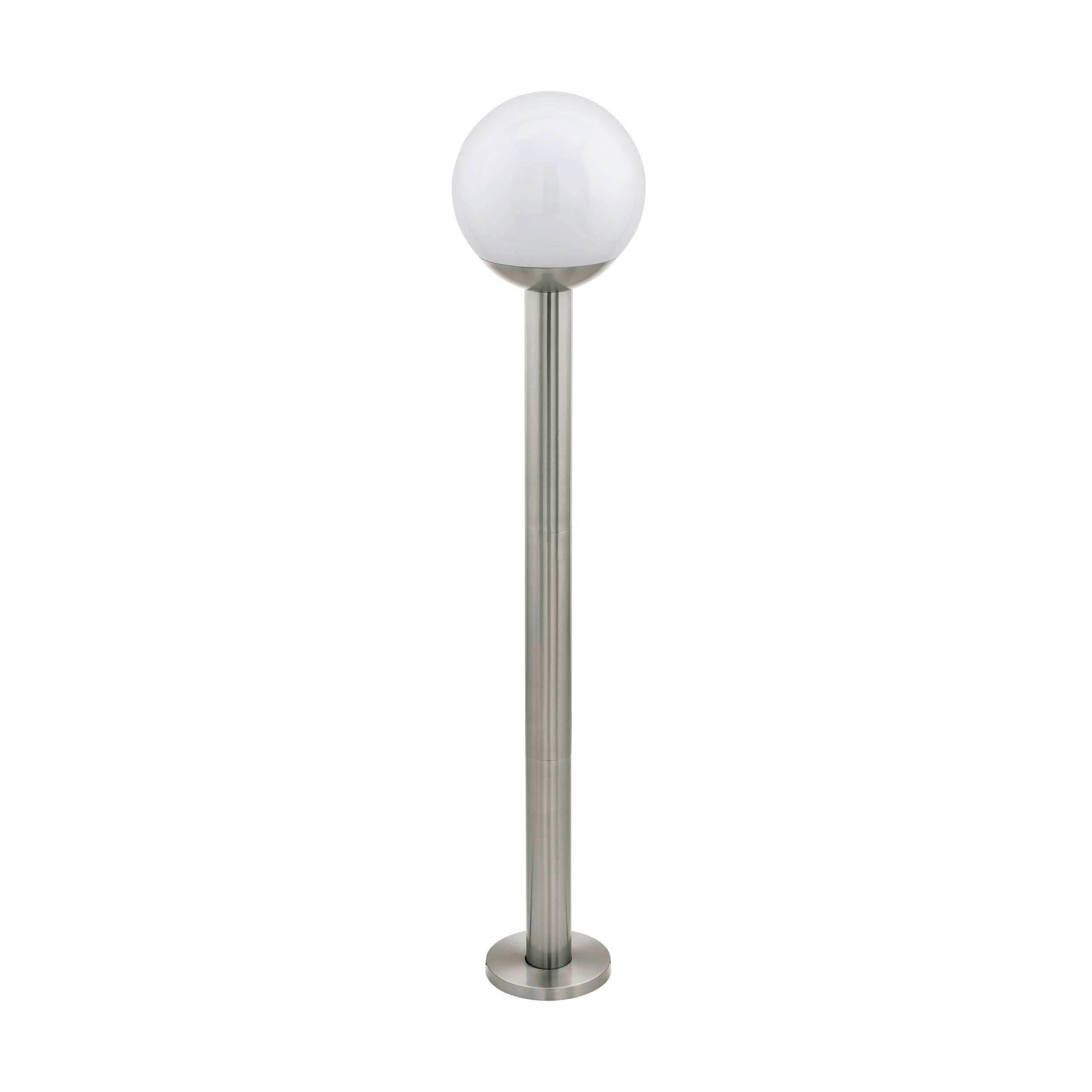 Außenstehleuchte Nisia-z 9w Edelstahl, Kunststoff - Edelstahlfarben/Weiß, Basics, Kunststoff/Metall (20/98cm) - Eglo