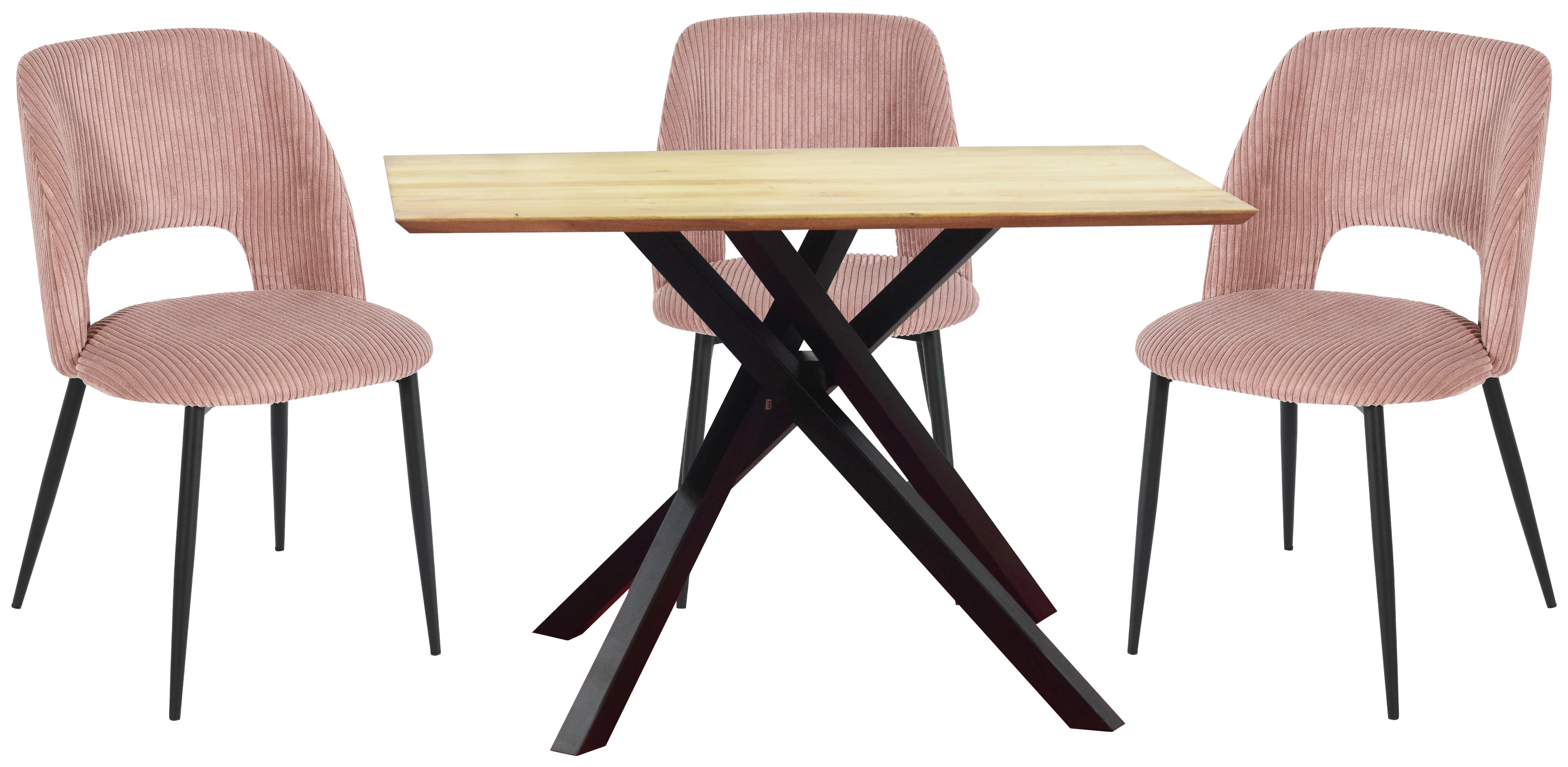 JÍDELNÍ STŮL HANNES - černá/barvy akácie, Moderní, kov/dřevo (120/80/76cm) - Mömax