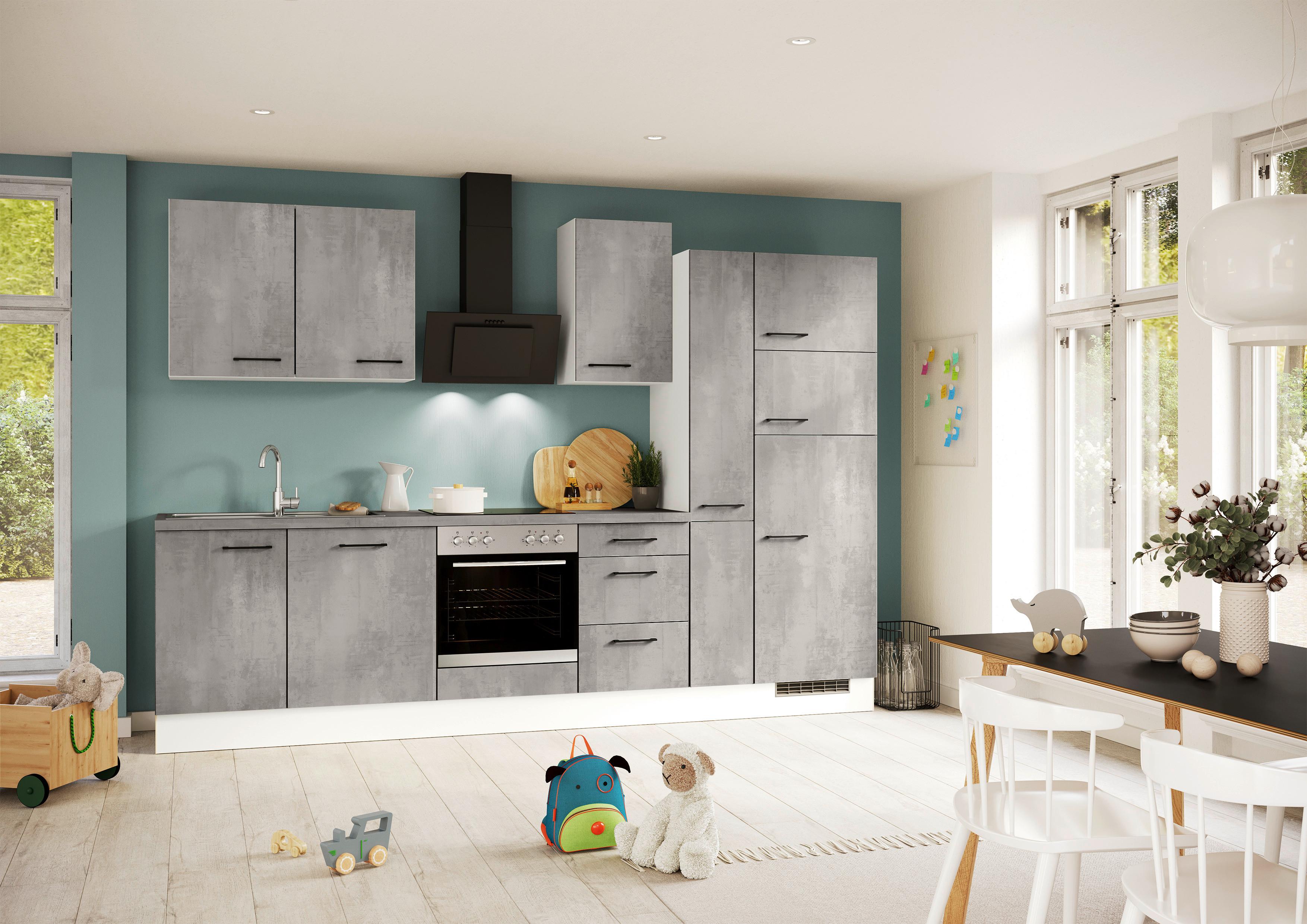 Küchenleerblock Ip1200 - Weiß/Grau, Design, Holzwerkstoff (310cm) - Impuls