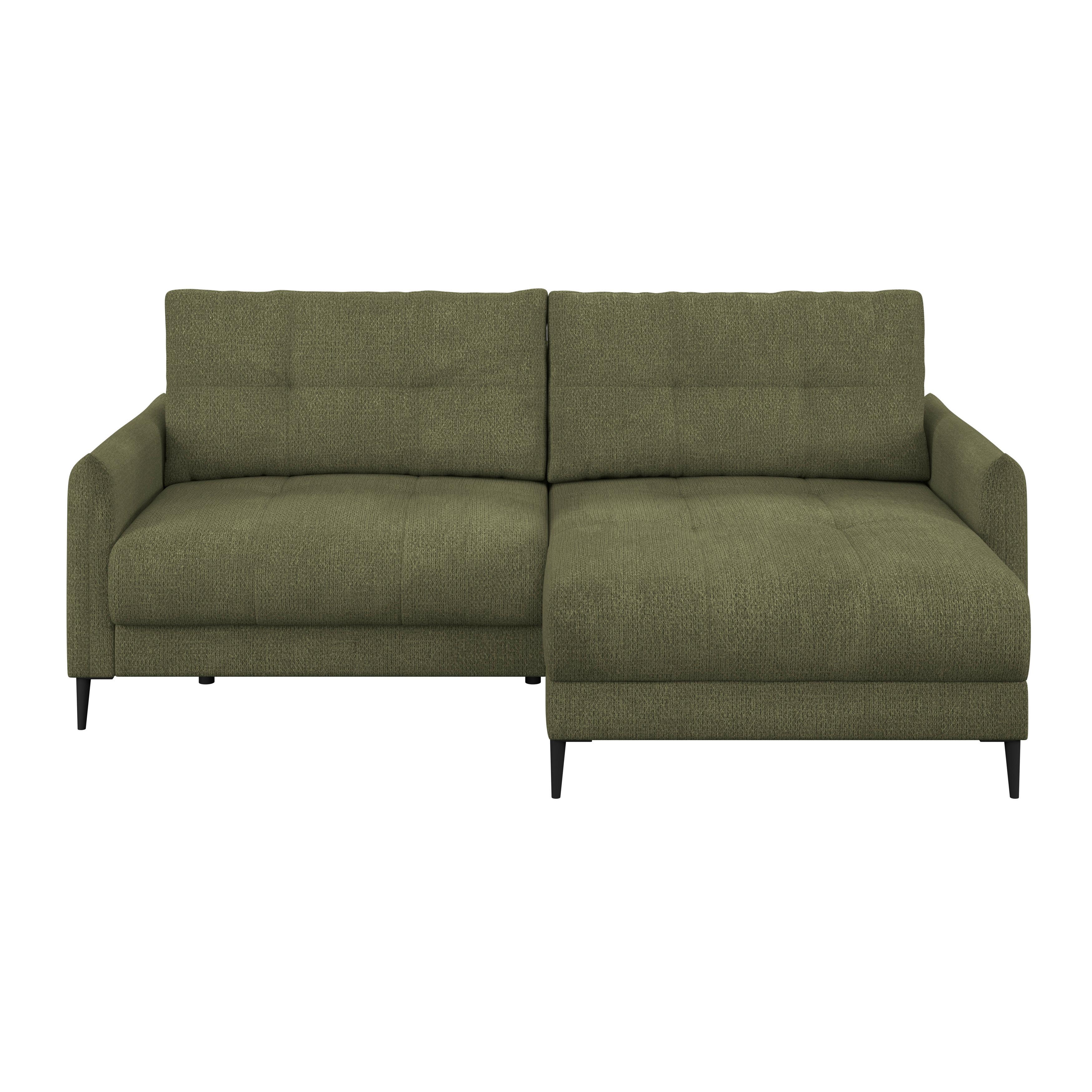 Ecksofa Polis Webstoff grün, 221x142cm