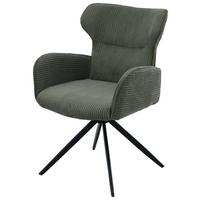 Armlehnstuhl Matilde Grün/Schwarz B: 57 cm - Schwarz/Grün, MODERN, Textil/Metall (57/86/64cm) - Livetastic